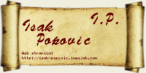 Isak Popović vizit kartica